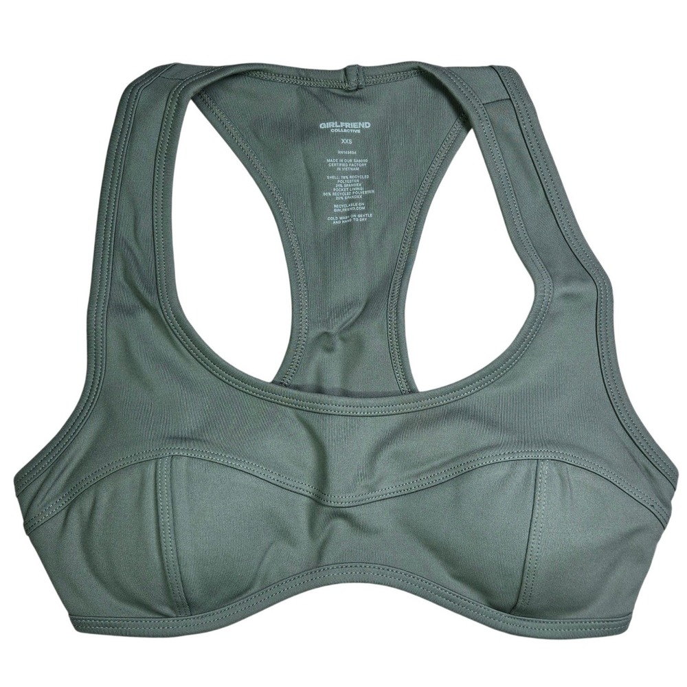 Girlfriend Collective Connie Curved Bra XXS 1158-AGG-XXS Racerback Sport‎ Bra